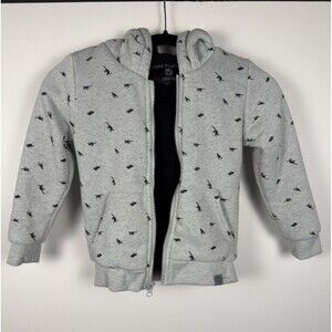 Free Planet Fleece Lined Boys Hoodie Size 5 Gray Jacket Soft